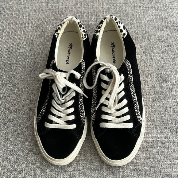 Madewell Genuine Suede Leather Aninal Print Sidewalk Sneakers - Picture 3 of 8